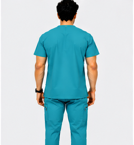 new 2 piece jogger scrub <b>set</b> for men breathable spandex <b>doctor</b> nurse hospital medical uniform logo comfortable durable - Product Image 3