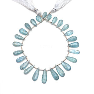 Meilleur Creative 8 pouces 10X5 5X23mm bleu cyanite à facettes en forme de poire perles de pierre en vrac prix Lot pour la fabrication de bijoux naturel - Product Image 2