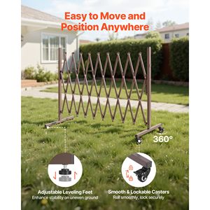 Barriera di sicurezza espandibile da 3 metri con ruote bloccabili e design pieghevole - Product Image 4