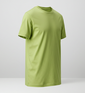 Camiseta de Manga Corta con Cuello Redondo Verde Sólido para Hombre, Corte Regular Informal, Lisa - Product Image 6