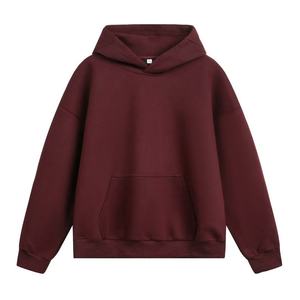 Sweat-shirt à capuche oversize pour homme, gris uni, en molleton de coton, décontracté, avec poche, pour l'automne - Product Image 2