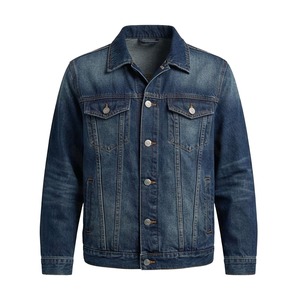 Veste en jean pour homme, manches longues, délavée, boutonnée, col rabattu, décontractée, automne, coton, couleur unie, coupe classique - Product Image 3