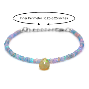 Handmade Unique Design Natural Ethiopian Opal <b>Classic</b> Fashionable Strand Bracelet 925 Sterling Silver Smooth Gemstone Party - Product Image 2