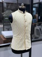 Manteau d'été pour homme très demandé, 100 % soie, broderie et sequins – Vêtement d'extérieur de style vintage pour les occasions festives