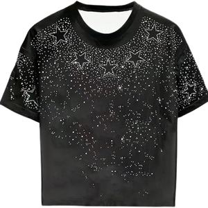 Camisetas de Lona Transpirables de Alta Calidad con Estampado de Diamantes de Imitación Personalizadas para Hombre, con Logotipo Personalizado, Pedidos al por Mayor, Ropa Urbana - Product Image 1