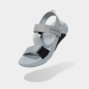 Casual Sandals Gray Black Accents with 5cm Sole Open Toe Style Shondo Brand F7 Racing - Product Image 6