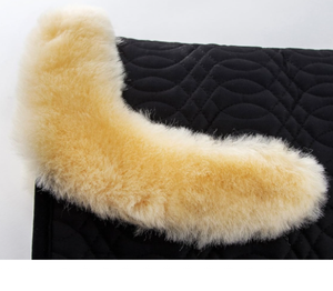 Premium Sheepskin Horse Saddle Pad Set with Matching Ear Bonnet | Hexagon Quilted <b>Equestrian</b> Saddle Cloth | Horse Riding - Product Image 6