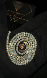 Premium Quality Tennis Necklace Moissanite Diamond 925 Silver Gold Plated VVS <b>Iced</b> <b>Out</b> Jewelry Party Wear Available For Sale - Product Image 5
