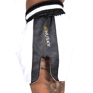 Shorts en satin bleu marine pour homme, couleur unie, taille mi-haute, élastique, séchage rapide, décontracté, 100% polyester, tricoté, imprimé numériquement - Product Image 4