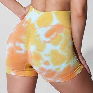 Shorts Deportivos de Cintura Alta para Mujer, Sublimados, con Efecto Push-Up, Súper Elásticos, para Yoga, Gimnasio, Entrenamiento, Deportes - Product Image 1