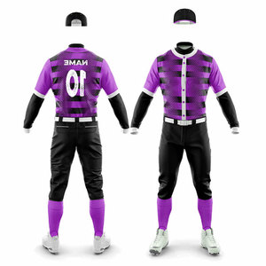 Uniform <b>Sets</b> Top Quality Anti-Bacterial <b>Baseball</b> Uniform Sublimated Pattern Athletic Softball Uniform Button Up Jersey Kits - Product Image 4