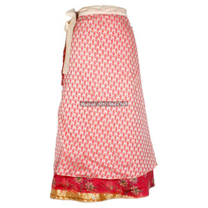 Falda Larga de Seda Sari 100% Vintage, Tienda en Línea de Faldas de Seda Indias al por Mayor, Fabricante y Mayorista de Faldas Envolventes de Seda - Product Image 2