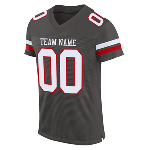 บริการ OEM รับผลิตเสื้อฟุตบอลแบบซับลิเมชั่นตามสั่ง เนื้อผ้าโพลีเอสเตอร์ 100% ระบายอากาศได้ดี เสื้อฟุตบอลอเมริกันสำหรับทีม - Product Image 5