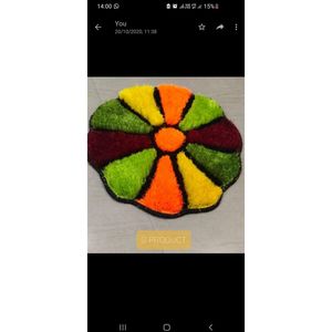 พรมเช็ดเท้าลายดอกไม้ RANGOLI ขนาด 21x21 นิ้ว กันลื่น ซึมซับน้ำได้ดี พร้อมโลโก้สั่งทำพิเศษ กันน้ำ ซึมซับน้ำได้ดีเยี่ยม สำหรับใช้ในบ้าน โรงแรม ห้องน้ำ - Product Image 1