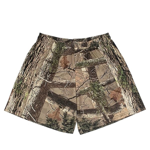 กางเกงขาสั้นออกกำลังกายลายพรางคุณภาพสูงสำหรับผู้ชาย ผ้าฝ้าย 100% พิมพ์ลายแบบซับลิเมชั่น โลโก้สั่งทำได้ มีเชือกผูก เหมาะสำหรับวิ่งและเล่นกีฬา รับผลิตแบบ OEM - Product Image 4