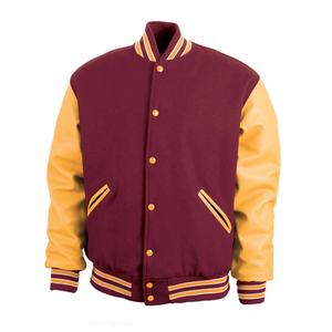 Chaqueta Universitaria de Lana de Alta Calidad con Mangas de Cuero, Logotipo y Colores Personalizados, Chaqueta de Béisbol Universitaria para Hombre - Product Image 5
