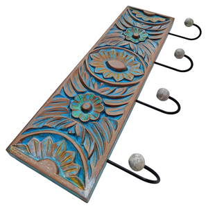 Smart Art Wood Carving MDF Wood Carved <b>Wall</b> <b>Hooks</b> for Clothing Eco Friendly Handmade Modern <b>Wall</b> Decor <b>Key</b> Racks Engineered Wood - Product Image 3