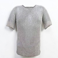 Haubert classique médiéval fait main pour homme, en aluminium argenté, style tunique gothique streetwear, costume de cosplay
