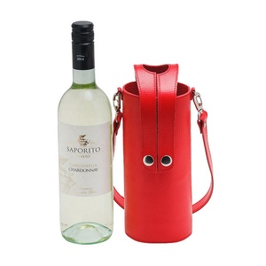 Sac porte-bouteille en cuir véritable personnalisé porte-vin whisky, pochette caddie à vin sac porte-bouteille fourre-tout de Noël sac cadeau vin - Product Image 3