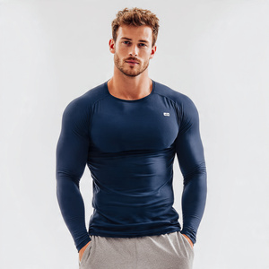 Long Sleeve <b>Compression</b> Rash Guard 100% Polyester Workout Athletic <b>Shirt</b> Men's Quick Dry Crew Neck <b>Compression</b> <b>Shirts</b> Men - Product Image 1
