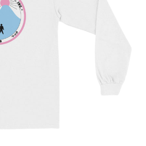 Camiseta unisex de manga larga blanca con gráfico bordado, cuello redondo, informal, mezcla de algodón, ropa de moda para el día a día. - Product Image 5