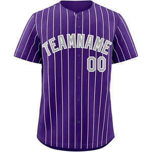 Factory Price Customizable Logo Sportswear Youth Sublimated Button <b>Down</b> 100% Polyester Baseball Jersey - Product Image 2