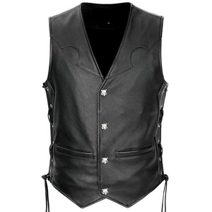 Chaleco de Cuero sin Mangas, Diseño Personalizado, Transpirable, Color Sólido, Ropa Casual de Invierno, Servicio OEM Disponible - Product Image 1