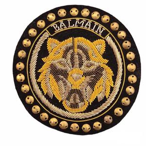 Handmade Embroidered Custom Made Bullion Wire Royal Crown <b>Peak</b> <b>Cap</b> Patches 3D Embroidery Golden patches Fashion Badges Uniform - Product Image 1