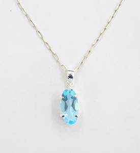 Colgante de Topacio Azul Natural al por Mayor, Plata de Ley, Joyería de Piedras Preciosas Hecha a Mano, Fabricante JAIPUR SILVER - Product Image 2