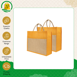 Bolsa de Compras de Yute de Primera Calidad, Estilo Moderno, con Bolsillo Frontal con Patrón Geométrico y Asa Acolchada Tejida, Unisex - Product Image 4