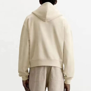 Sweat-shirt à capuche zippé pour homme, coupe ample, manches classiques, couleur unie, style décontracté, vêtement d'automne, 100% coton French Terry - Product Image 2