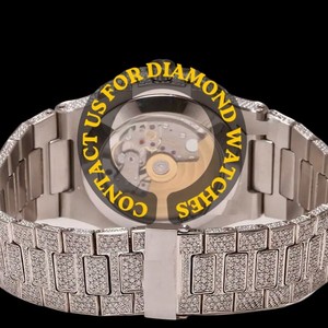 Reloj de Pulsera para Hombre con Esfera Cuadrada de Moissanita y Diamantes, Estilo Cronógrafo, Oro Blanco, Detalles Antiguos, Último Modelo, Estilo Hip Hop - Product Image 2
