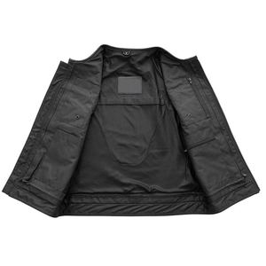 OEM Original Cowhide <b>Men's</b> <b>Black</b> Leather Formal Plus-Size Sleeveless Breathable Quick Dry Spring Heated <b>Waistcoat</b> Front - Product Image 6
