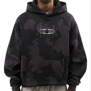 Custom 100% Cotton OEM Black Camo Hoodie Graphic Heavyweight Fleece Oversized <b>Pullover</b> <b>Men</b> Camo Hoodie Manufacturer - Product Image 5