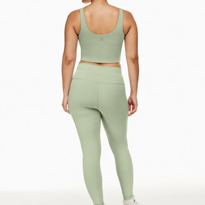High Quality <b>Animal</b> Print Zippers Elastic Waist Breathable Quick Dry 2-Piece Leggings Bra Workout Set Front Logo Women's Sports - Product Image 5