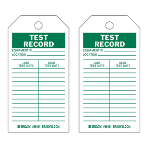 Étiquettes d'inspection flexibles Brady pour les dossiers de sécurité des équipements - Product Image 1