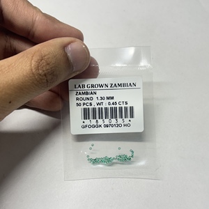 Esmeraldas cultivadas en laboratorio de Zambia, pequeñas, redondas, de corte brillante, gemas sueltas, esmeraldas melee para joyería, de Zambia, de 1 mm a 4 mm. - Product Image 3