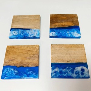 Luxury <b>Epoxy</b> Resin Coaster With Marble Finishing For Cup Mug Glass Protection And Stylish <b>Table</b> Decoration - Product Image 1