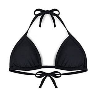 Women's Casual-Comfy High Waist Solid Color <b>Bikini</b> <b>Set</b> Removable Padded Triangle Bra Spandex Ribbed Knitted Fabric Deep V Neck - Product Image 4
