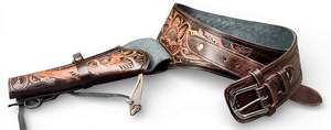 Western Hand <b>Tooled</b> Gun Covers <b>Leather</b> Comfortable Carry Holsters for Security Hold Western Concealed Carry Clip Holster Cases - Product Image 2