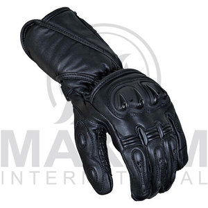 Guantes de carreras de cuero de dedo completo con protección en la palma para montar, unisex - Product Image 2