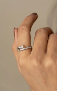 Minimalist 925 Sterling <b>Silver</b> Princess Cut Cubic Zircon Nail <b>Ring</b> for <b>Men</b> Daily Wear Wedding/Engagement Wholesale Lot Supply - Product Image 3