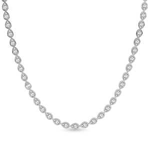 10k/14k <b>Gold</b> Women's Trendy Pear Cut Lab Grown Diamond <b>Tennis</b> <b>Necklace</b>-Elevate Infinity Design Reasonable Price Wedding - Product Image 5