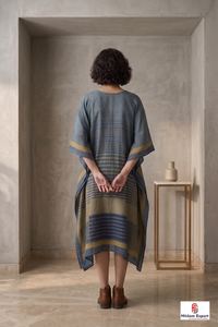 Vestido Kaftán de Rayón Estampado de Lujo para Mujer, Largo hasta la Rodilla, Corte en A, Cómodo para Vacaciones en la Playa o Resort - Product Image 2