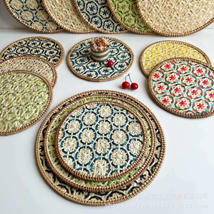 Sous-verre en rotin tressé de haute qualité pour l'automne, set de table isolant en bambou tressé fait main, décoration murale - Product Image 5