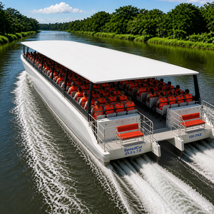 UBI 20100 Customized Welded Aluminum or Fiberglass 100-Seater-3 crew Luxury Catamaran Cruising Yacht 300HP <b>Remote</b> <b>Control</b> River - Product Image 2