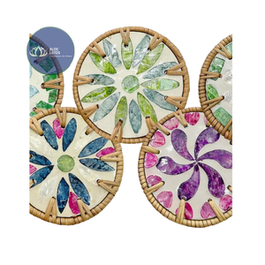 Posavasos de Cerámica y Ratán Hechos a Mano, Sostenibles, con Diseño Floral, DISPONIBLES - Product Image 6