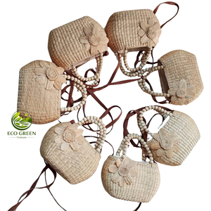 Bolso Tote de Paja Natural Hecho a Mano con Asas de Ratán, Decoración Floral Bohemia para Regalo de Vacaciones en la Playa - Product Image 6