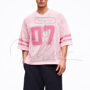 Wholesale Men's Stylish Boxy Stock Mesh T-Shirt Loose Fit with Custom <b>Logo</b> Fashionable Boxy Mesh T-Shirt - Product Image 3