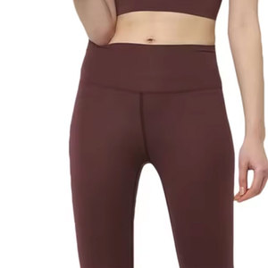 Leggings de Cintura Alta sin Costuras, Color Sólido, Elásticos, Transpirables, de Punto, Spandex, Poliéster, Ecológicos, Básicos para Mujer - Product Image 5